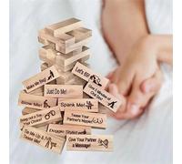 AJOHBM Juego de Madera para Parejas, 48 Bloques para Apilar, Juego Portátil para Viajes y Noches Íntimas, Regalo Original para Dos 1107