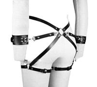 AJOHBM Punk Rock Body Harness Chain Belt Set, Gothic Festival con Rave Accessories for Women, Concert and Halloween Leather Straps-Y9D11W