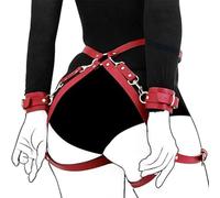 AJOHBM Punk Rock Body Harness Chain Belt Set + Gothic Festival & Rave Accessories for Women, Concert and Halloween Leather Straps-Y9D18W