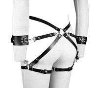 AJOHBM Punk Rock Body Harness Chain Belt Set, Gothic Festival & Rave Accessories for Women, Concert con Halloween Leather Straps-Y9D11W