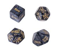 AJOHBM Set de Dados para Parejas Negro 4 Piezas 12 Posiciones y 60 Acciones Íntimas Juego de Dormitorio Regalo 05282