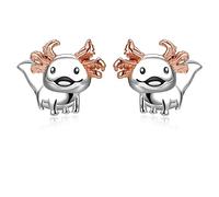 Ajolote Pendientes para Niñas Plata de Ley 925 Hipoalergénico Axolotl Stud Pendientes Joyas Regalos para Niñas Niños Mujeres