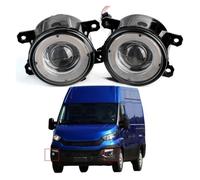 AJQBRMB Faro Delantero Para Iveco Para Daily VI 2014-2023 33900STKA11 4F9Z15200AA 26154-EA500 H11 Luz LED Ojo Ángel DRL Lente Cristal Lámpara Antiniebla Faro Antiniebla(Yellow and Red)