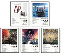 AJR - Pósteres limitados firmados de portada de álbum, pósteres de música de rapero, lienzo, arte de pared, estético, juego de 5 para decoración de dormitorio de adolescentes y niñas, 8 x 10 pulgadas,