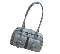 AJTUTUS Bolso de mano retro para mujer, bolso de hombro de poliuretano suave, gran capacidad, bolso de noche con correa cómoda, Blue