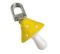 AJTUTUS Llavero de resina suave con diseño de hongo juguetón para mochilas, auriculares, elegante accesorio funcional para regalo, accesorio de mochila de hongo pequeño, amarillo, lanyard