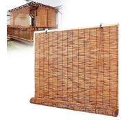 AJTXCSFOQL Persianas enrollables de bambú for Exteriores, Opacas, Impermeables, inalámbricas, con Elevador, 90 120 150 180 200 165 280 cm de Largo(W150cm x H280cm)