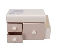 AJUNJIIL Caja de Almacenamiento de Escritorio 3 cajones contenedor de plástico Maquillaje de Complejo de invasores de Escritorio Joyas de Escritorio (Rosa)