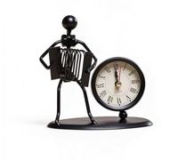 AJUNJIIL Creative Wrought Iron Alarm Clock Ornaments, Vintage Style Desk Table Clock, Home Office Decor, Unique Small Clock Ornaments In 3 Musical Styles(Accordion Style)