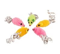 AJUNJIIL for Interactive Cat Toys, Mouse Shape Plush Chew Toys for Cats, Training Play Toy with Sound, 5 Piece Set for Pet Enrichment