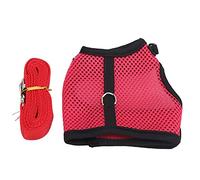 AJUNJIIL para Conejos, para Animales pequeños, arnés de Caminata de Mascotas Ajustable y Suave con Plomo, Prueba de Escape, cómodo, Transpirable, fácil de Control, tamaño s m l (Rosa Rojo)