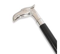 Ajuny Bastones para Hombres Mujeres Personas Mayores Bastón Plegable de Madera con Mango de níquel de águila y Bastón Decorativo con Acabado Plateado Antideslizante, Regalos de 36 Pulgadas