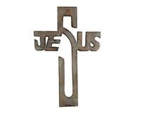 Ajuny Cruz de Madera de Pared para Navidad Regalos de Cruz Religiosa Espiritual Cristiana con Gancho para Colgar en la Pared o mesa para la sala de la Iglesia (15 x 10 pulgadas)