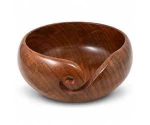 Ajuny Cuenco para Lana de Madera | Hecho a Mano Yarn Bowl con Espiral Profunda y Orificios | Organizador y Soporte de Ovillos Antienredos para Tejer, Crochet y Ganchillo | Regalo para Tejedores