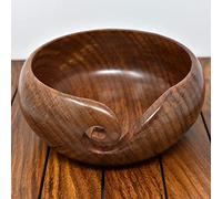 Ajuny Cuenco para Lana de Madera | Hecho A Mano Yarn Bowl Organizador y Soporte de Ovillos Antienredos para Tejer, con Espiral Profunda y Orificios | Crochet y Ganchillo Regalo para Tejedores