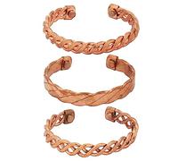 Ajuny Exclusivas Pulseras Magnéticas Ajustables De Cobre Para Mujeres Y Hombres Joyería De Yoga Con Patrón Indio Regalo Ideal Para Él Y Ella Juego De 3