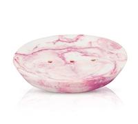 Ajuny Jabonera para Ducha jabonera de Resina con Drenaje Automático para Jabón en Barra Bandeja para Guardar Jabón en el Baño Fregadero de Cocina Fácil de Limpiar Blanco y Rosa