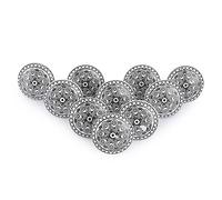 Ajuny Juego de 10 Pomos de Cerámica Blanco y Negro Estampados - Tiradores Decorativos para Armarios, Cajones y Puertas de Muebles; Estilo Vintage para Cocina, Baño, Tocador, Hogar y Oficina
