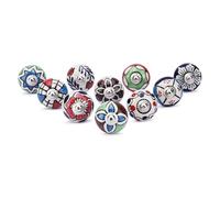 Ajuny Juego de 10 Pomos de Cerámica con Diseño Floral Multicolor para Puertas de Armarios Cajones y Muebles de Cocina Pomos Decorativos para Tocador Tiradores Hechos a Mano