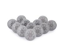 Ajuny Juego de 12 Pomos de Cerámica Blanco y Gris - Tiradores Decorativos Vintage para Armarios de Cocina, Muebles de Baño, Alacenas, Cajones y Cómodas - Instalación Fácil