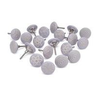 Ajuny Juego de 20 Pomos de Cerámica Morado Claro para Cajones, Armarios y Tocadores, Tiradores Decorativos Hechos a Mano para Muebles de Cocina, Baño y Dormitorio, Estilo Vintage