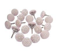 Ajuny Juego de 20 Pomos de Cerámica Rosa Brumosa para Cajones de Cómoda, Alacenas y Armarios, Tiradores Artesanales para Muebles de Baño, Cocina y Dormitorio, Estilo Vintage