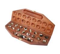 Ajuny Juego De Mesa Mancala De Madera con 92 Piedras Multicolores Natural