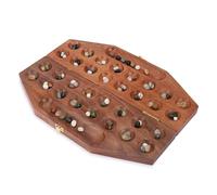 Ajuny Juego de Mesa Mancala de Madera Tablero Plegable con Piedras Multicolores Ideal para Noches Familiares Diversión de Viaje Portátil Clásico para Adultos y Niños