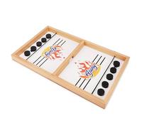 Ajuny Juego de Mesa Sling Puck de Madera - Hockey de Mesa Rápido para Niños y Adultos, Juego Familiar Competitivo para Casa y Viaje, Noche de Juegos y Fiestas, 17 x 10,2 x 1 Pulgada