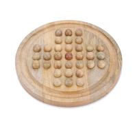 Ajuny Juego Solitario de Madera Hecho a Mano con Clavijas, Tablero Clásico de Estrategia y Lógica, Juego Educativo y Decorativo para Niños y Adultos, para Mesa, Sala, Oficina y Viaje, 10.8 Pulgadas
