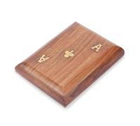 Ajuny Madera Caja Para Cartas De Juego Con Doble Piso Y Latón Ace Diseño 6"