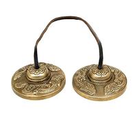 Ajuny Platillos Tibetanos Tingsha de Campanas Meditación Budistas Hechas a mano Campanas de Yoga con Relieve de Dragones Instrumento Curativo Manjira Regalos Espirituales