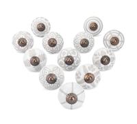 Ajuny Pomos de Cerámica Blanco para Armario Cómoda Puerta Cajón y Muebles Tiradores para Cocina Baño Cajones Pomos Hechos a mano Decorativos Paquete de 12