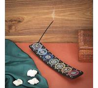 Ajuny Quemador de Incienso de Estilo Tibetano de Mármol 10 x 2 Pulgadas para Decoración del Hogar SPA de Yoga Meditación Relajación Soporte sin Desorden Recolector de Cenizas