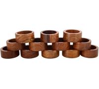 Ajuny Servilleteros de Madera Hechos a Mano Set de 12 | Anillos para Servilletas | Diseño Elegante y Sencillo, Reutilizables y Resistentes (1,5") | Decoración de Mesa para Bodas, Fiestas y Cenas