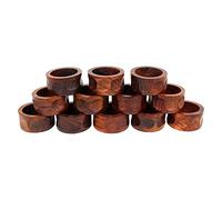 Ajuny Servilleteros De Madera Juego De 12 Hechos A Mano 1,5 Pulgadas Decorativos Estampado de Lunares Mesa Comedor Cocina Y Decoración del Hogar