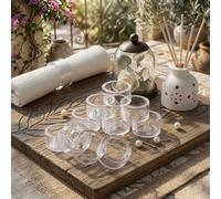 Ajuny Servilleteros de Vidrio Liso, Hechos A Mano Soportes Redondos Decorativos para Servilletas para Decoración de Mesa, Bodas, Cenas, Fiestas, Comedor y Uso Diario, 1.5 Pulgadas/Juego de 12