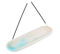 Ajuny Soporte para Varillas de Incienso, Quemador de Incienso de Resina con Recogedor de Cenizas Accesorio de Meditación para Yoga Hogar Oficina SPA Hotel Regalo Blanco y Azul Cielo 10.5 Pulgadas