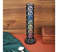 Ajuny Torre Porta Incienso de Mármol Negro Tallada con Elefante, Quemador Vertical con Recogecenizas y Portavelas Tealight, Decoración Zen para Yoga y Meditación Hogar/Oficina, 26 cm