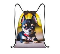 Ajustable Bolsas De Cuerdas Impresión De Perro Chihuahua Mochila De Cuerda con Cordón Bolsa De Deporte para Yoga Hombre Mujer 36X42Cm