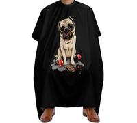 Ajustable Capa Peluqueria, Jugar a las cartas Amante de los pugs Lindo perro Jugar a las cartas, Vestido de Salon Ligera Bata para Barberías para Hogar Mujeres Hombres