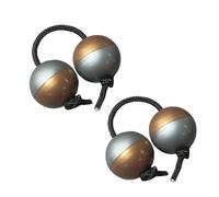 Ajustable Clásico Asalato Percusión Musical de Mano, Kashaka para la Formación Musical, Educación Infantil Aslatuas Rhythmic Ball(2pcs,Silver-brown)