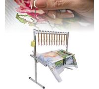 Ajustable Cross Stitch Stand, Stainless Steel Floor Frame With Thread Organizer & Height Control. Titular de la Aguja ergonómica para proyectos artesanales.