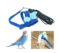 Ajustable cuerda de adiestramiento, correa para loros, arnés para loro ajustable para mascotas y pájaros correa para actividades al aire libre cuerda de entrenamiento (azul)