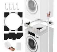 Ajustable kit Union Lavadora Secadora Universal 200 kg de 46 a 66 cm, Soporte Secadora Sobre Lavadora Ofrece Soluciones Para Apilar Lavadoras y Secadoras de Diferentes Tamaños Capacidad Carga
