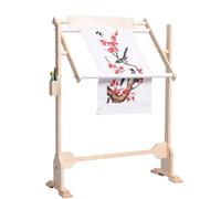 Ajustable Marco de Punto de Cruz Soporte de Piso de Madera Aros de Tapiz de Bordado Marco de Costura Regazo (M)