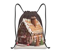Ajustable Mochila Cordónes Casa de Galletas Gym Bag Manera Bolsa con Cordón para Yoga Viaje Hombre 36X42cm