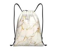 Ajustable Mochila Cordónes Impresión de mármol con Textura Dorada Gym Sack Unisex Bolsa de Cordón para Adulto Hombre Vacaciones 36X42cm