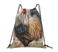 Ajustable Mochilas Cordón Arte de Gallo y Pollo Bolsa de Gimnasia Unisex Bolsas Cordon de Gimnasio para Hombre Yoga Nadar 36X42cm