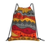Ajustable Mochilas Cordón Arte Tribal Africano Bolsas de Deporte Moderno Deporte Gimnasio Bolsas para Hombre Vacaciones Mujer 36X42cm